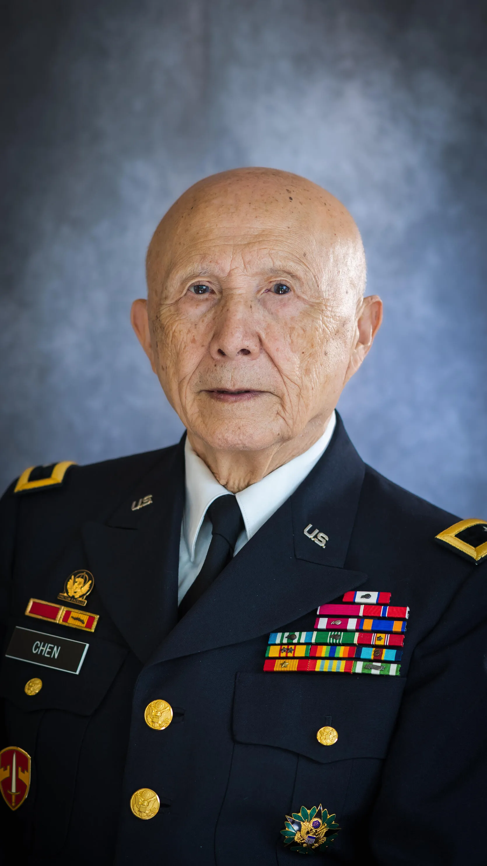 Major General William S. Chen smiling in his uniform